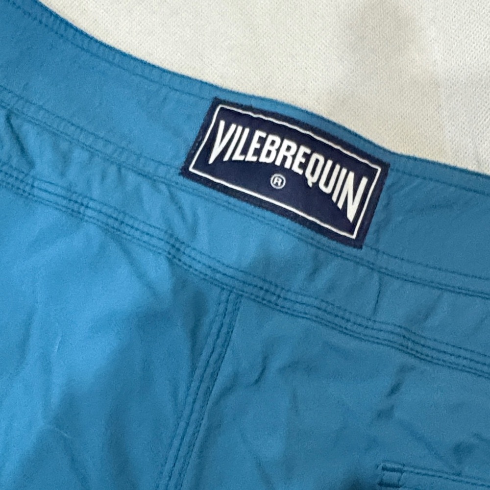 Vilebrequin Men's Swim Trunks in Teal Blue